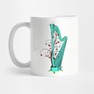 Wonderful harp  in a mushroom forest with tree with hearts Mug